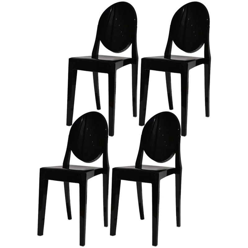 Plastic Chairs Modern Kitchen Side Chair of 13'' Wide Open Back Dining Side Chair Black 4 Piece Set Clearhalo ' kitchen&dining_furn' 'Dining Chairs' 'Dining Tables & Seating' 'dining_chair' 'furn' 'furn_dining_chair' 'Furniture' 'furniture_dining_chair' 'Kitchen & Dining Furniture' 'kitchen' 3574203