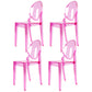 Plastic Chairs Modern Kitchen Side Chair of 13'' Wide Open Back Dining Side Chair Rose Red 4 Piece Set Clearhalo ' kitchen&dining_furn' 'Dining Chairs' 'Dining Tables & Seating' 'dining_chair' 'furn' 'furn_dining_chair' 'Furniture' 'furniture_dining_chair' 'Kitchen & Dining Furniture' 'kitchen' 3574206