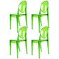 Plastic Chairs Modern Kitchen Side Chair of 13'' Wide Open Back Dining Side Chair Fluorescent Green 4 Piece Set Clearhalo ' kitchen&dining_furn' 'Dining Chairs' 'Dining Tables & Seating' 'dining_chair' 'furn' 'furn_dining_chair' 'Furniture' 'furniture_dining_chair' 'Kitchen & Dining Furniture' 'kitchen' 3574212