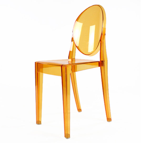 Plastic Chairs Modern Kitchen Side Chair of 13'' Wide Open Back Dining Side Chair Orange 1 Piece Clearhalo ' kitchen&dining_furn' 'Dining Chairs' 'Dining Tables & Seating' 'dining_chair' 'furn' 'furn_dining_chair' 'Furniture' 'furniture_dining_chair' 'Kitchen & Dining Furniture' 'kitchen' 3574213