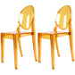 Plastic Chairs Modern Kitchen Side Chair of 13'' Wide Open Back Dining Side Chair Orange 2 Piece Set Clearhalo ' kitchen&dining_furn' 'Dining Chairs' 'Dining Tables & Seating' 'dining_chair' 'furn' 'furn_dining_chair' 'Furniture' 'furniture_dining_chair' 'Kitchen & Dining Furniture' 'kitchen' 3574214
