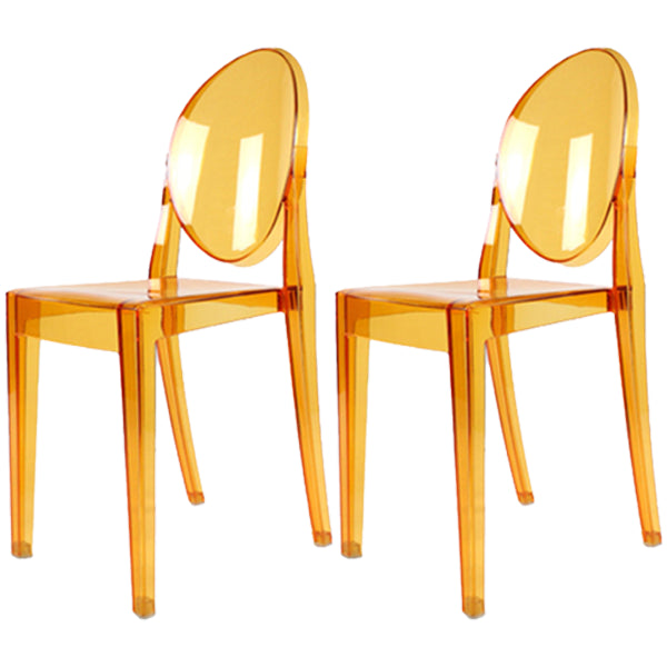 Plastic Chairs Modern Kitchen Side Chair of 13'' Wide Open Back Dining Side Chair Orange 2 Piece Set Clearhalo ' kitchen&dining_furn' 'Dining Chairs' 'Dining Tables & Seating' 'dining_chair' 'furn' 'furn_dining_chair' 'Furniture' 'furniture_dining_chair' 'Kitchen & Dining Furniture' 'kitchen' 3574214