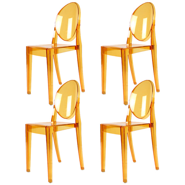 Plastic Chairs Modern Kitchen Side Chair of 13'' Wide Open Back Dining Side Chair Orange 4 Piece Set Clearhalo ' kitchen&dining_furn' 'Dining Chairs' 'Dining Tables & Seating' 'dining_chair' 'furn' 'furn_dining_chair' 'Furniture' 'furniture_dining_chair' 'Kitchen & Dining Furniture' 'kitchen' 3574215