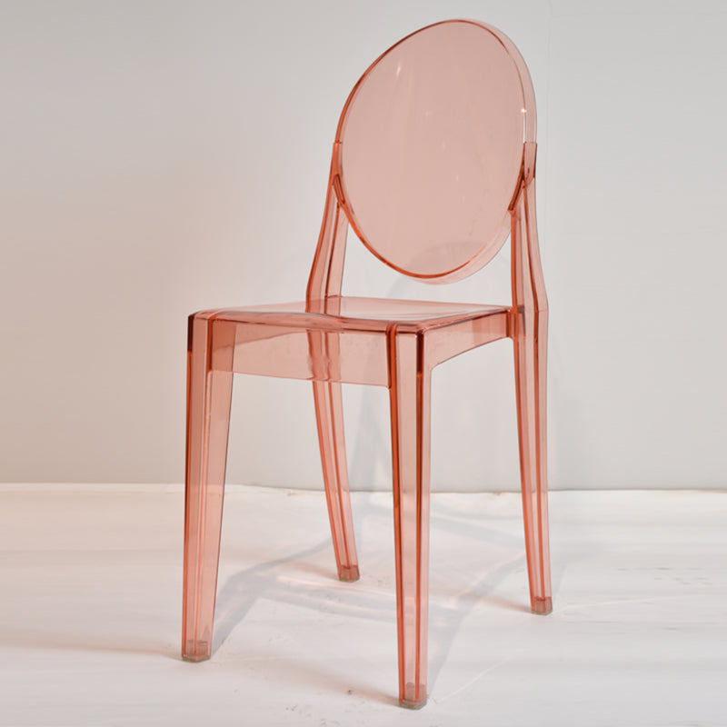 Plastic Chairs Modern Kitchen Side Chair of 13'' Wide Open Back Dining Side Chair Pink 1 Piece Clearhalo ' kitchen&dining_furn' 'Dining Chairs' 'Dining Tables & Seating' 'dining_chair' 'furn' 'furn_dining_chair' 'Furniture' 'furniture_dining_chair' 'Kitchen & Dining Furniture' 'kitchen' 3574216