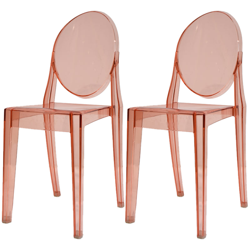 Plastic Chairs Modern Kitchen Side Chair of 13'' Wide Open Back Dining Side Chair Pink 2 Piece Set Clearhalo ' kitchen&dining_furn' 'Dining Chairs' 'Dining Tables & Seating' 'dining_chair' 'furn' 'furn_dining_chair' 'Furniture' 'furniture_dining_chair' 'Kitchen & Dining Furniture' 'kitchen' 3574217