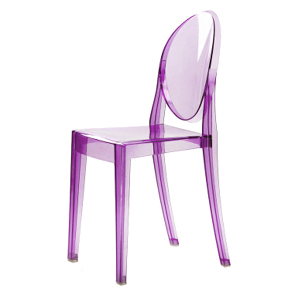 Plastic Chairs Modern Kitchen Side Chair of 13'' Wide Open Back Dining Side Chair Purple 1 Piece Clearhalo ' kitchen&dining_furn' 'Dining Chairs' 'Dining Tables & Seating' 'dining_chair' 'furn' 'furn_dining_chair' 'Furniture' 'furniture_dining_chair' 'Kitchen & Dining Furniture' 'kitchen' 3574222