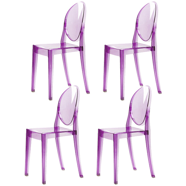 Plastic Chairs Modern Kitchen Side Chair of 13'' Wide Open Back Dining Side Chair Purple 4 Piece Set Clearhalo ' kitchen&dining_furn' 'Dining Chairs' 'Dining Tables & Seating' 'dining_chair' 'furn' 'furn_dining_chair' 'Furniture' 'furniture_dining_chair' 'Kitchen & Dining Furniture' 'kitchen' 3574224