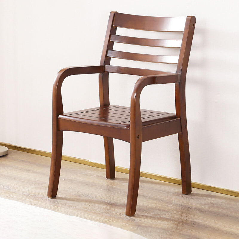 Traditional 20'' Wide Wood Dining Arm Chair Ladder Back Chair for Home Use Clearhalo ' kitchen&dining_furn' 'Dining Chairs' 'Dining Tables & Seating' 'dining_chair' 'furn' 'furn_dining_chair' 'Furniture' 'furniture_dining_chair' 'Kitchen & Dining Furniture' 'kitchen' 3574225