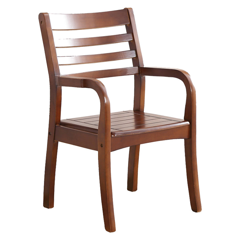 Traditional 20'' Wide Wood Dining Arm Chair Ladder Back Chair for Home Use Walnut 1 Piece Clearhalo ' kitchen&dining_furn' 'Dining Chairs' 'Dining Tables & Seating' 'dining_chair' 'furn' 'furn_dining_chair' 'Furniture' 'furniture_dining_chair' 'Kitchen & Dining Furniture' 'kitchen' 3574226