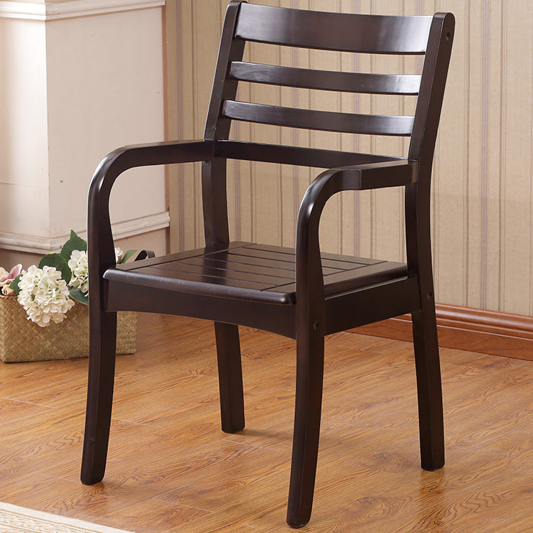 Traditional 20'' Wide Wood Dining Arm Chair Ladder Back Chair for Home Use Clearhalo ' kitchen&dining_furn' 'Dining Chairs' 'Dining Tables & Seating' 'dining_chair' 'furn' 'furn_dining_chair' 'Furniture' 'furniture_dining_chair' 'Kitchen & Dining Furniture' 'kitchen' 3574227