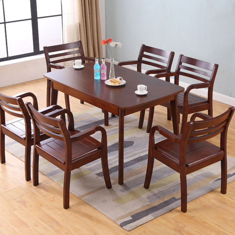 Traditional 20'' Wide Wood Dining Arm Chair Ladder Back Chair for Home Use Clearhalo ' kitchen&dining_furn' 'Dining Chairs' 'Dining Tables & Seating' 'dining_chair' 'furn' 'furn_dining_chair' 'Furniture' 'furniture_dining_chair' 'Kitchen & Dining Furniture' 'kitchen' 3574230