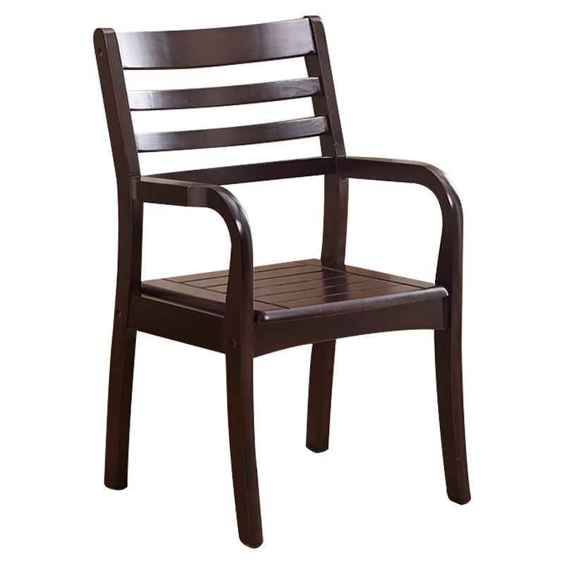 Traditional 20'' Wide Wood Dining Arm Chair Ladder Back Chair for Home Use Black 1 Piece Clearhalo ' kitchen&dining_furn' 'Dining Chairs' 'Dining Tables & Seating' 'dining_chair' 'furn' 'furn_dining_chair' 'Furniture' 'furniture_dining_chair' 'Kitchen & Dining Furniture' 'kitchen' 3574237