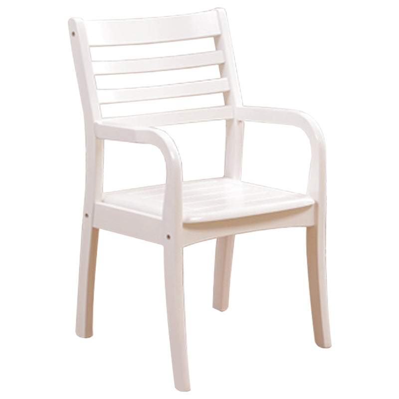 Traditional 20'' Wide Wood Dining Arm Chair Ladder Back Chair for Home Use White 1 Piece Clearhalo ' kitchen&dining_furn' 'Dining Chairs' 'Dining Tables & Seating' 'dining_chair' 'furn' 'furn_dining_chair' 'Furniture' 'furniture_dining_chair' 'Kitchen & Dining Furniture' 'kitchen' 3574250