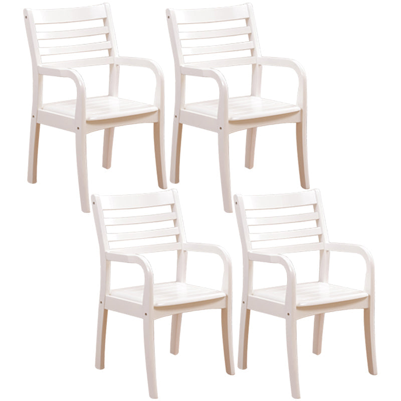 Traditional 20'' Wide Wood Dining Arm Chair Ladder Back Chair for Home Use White 4 Piece Set Clearhalo ' kitchen&dining_furn' 'Dining Chairs' 'Dining Tables & Seating' 'dining_chair' 'furn' 'furn_dining_chair' 'Furniture' 'furniture_dining_chair' 'Kitchen & Dining Furniture' 'kitchen' 3574252