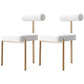 Nordic Flannelette Chair with Metal Base 32"H Open Back Dining Side Chair for Restaurant White 2 Piece Set Brass Gold Clearhalo ' kitchen&dining_furn' 'Dining Chairs' 'Dining Tables & Seating' 'dining_chair' 'furn' 'furn_dining_chair' 'Furniture' 'furniture_dining_chair' 'Kitchen & Dining Furniture' 'kitchen' 3574261