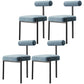 Nordic Flannelette Chair with Metal Base 32"H Open Back Dining Side Chair for Restaurant Light Blue 4 Piece Set Black Clearhalo ' kitchen&dining_furn' 'Dining Chairs' 'Dining Tables & Seating' 'dining_chair' 'furn' 'furn_dining_chair' 'Furniture' 'furniture_dining_chair' 'Kitchen & Dining Furniture' 'kitchen' 3574283