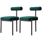 Nordic Flannelette Chair with Metal Base 32"H Open Back Dining Side Chair for Restaurant Green 2 Piece Set Black Clearhalo ' kitchen&dining_furn' 'Dining Chairs' 'Dining Tables & Seating' 'dining_chair' 'furn' 'furn_dining_chair' 'Furniture' 'furniture_dining_chair' 'Kitchen & Dining Furniture' 'kitchen' 3574303