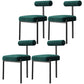 Nordic Flannelette Chair with Metal Base 32"H Open Back Dining Side Chair for Restaurant Green 4 Piece Set Black Clearhalo ' kitchen&dining_furn' 'Dining Chairs' 'Dining Tables & Seating' 'dining_chair' 'furn' 'furn_dining_chair' 'Furniture' 'furniture_dining_chair' 'Kitchen & Dining Furniture' 'kitchen' 3574304