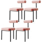 Nordic Flannelette Chair with Metal Base 32"H Open Back Dining Side Chair for Restaurant Pink 4 Piece Set Black Clearhalo ' kitchen&dining_furn' 'Dining Chairs' 'Dining Tables & Seating' 'dining_chair' 'furn' 'furn_dining_chair' 'Furniture' 'furniture_dining_chair' 'Kitchen & Dining Furniture' 'kitchen' 3574313