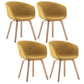 Scandinavian Home Arm Chair Indoor Wingback Plastic Dining Room Chair Set Yellow Upholstered Set of 4 Clearhalo ' kitchen&dining_furn' 'Dining Chairs' 'Dining Tables & Seating' 'dining_chair' 'Furniture' 'furniture_dining_chair' 'Kitchen & Dining Furniture' 'kitchen' 3574332