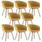 Scandinavian Home Arm Chair Indoor Wingback Plastic Dining Room Chair Set Yellow Upholstered Set of 8 Clearhalo ' kitchen&dining_furn' 'Dining Chairs' 'Dining Tables & Seating' 'dining_chair' 'Furniture' 'furniture_dining_chair' 'Kitchen & Dining Furniture' 'kitchen' 3574334