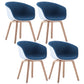Scandinavian Home Arm Chair Indoor Wingback Plastic Dining Room Chair Set Blue Fabric Set of 4 Clearhalo ' kitchen&dining_furn' 'Dining Chairs' 'Dining Tables & Seating' 'dining_chair' 'Furniture' 'furniture_dining_chair' 'Kitchen & Dining Furniture' 'kitchen' 3574339