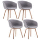 Scandinavian Home Arm Chair Indoor Wingback Plastic Dining Room Chair Set Light Gray Upholstered Set of 4 Clearhalo ' kitchen&dining_furn' 'Dining Chairs' 'Dining Tables & Seating' 'dining_chair' 'Furniture' 'furniture_dining_chair' 'Kitchen & Dining Furniture' 'kitchen' 3574344