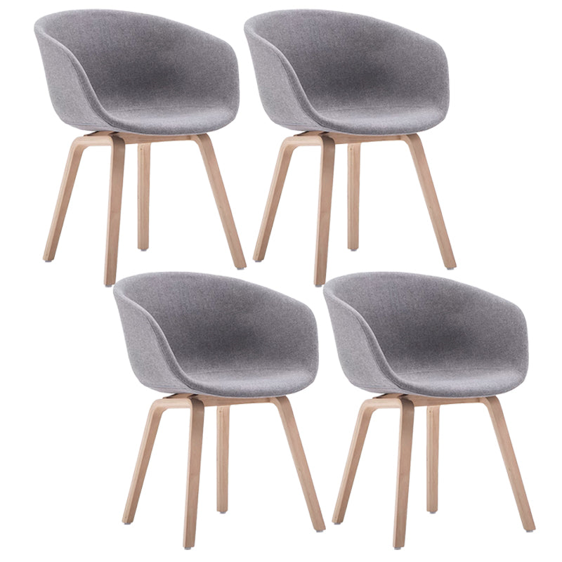 Scandinavian Home Arm Chair Indoor Wingback Plastic Dining Room Chair Set Light Gray Upholstered Set of 4 Clearhalo ' kitchen&dining_furn' 'Dining Chairs' 'Dining Tables & Seating' 'dining_chair' 'Furniture' 'furniture_dining_chair' 'Kitchen & Dining Furniture' 'kitchen' 3574344