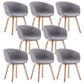 Scandinavian Home Arm Chair Indoor Wingback Plastic Dining Room Chair Set Light Gray Upholstered Set of 8 Clearhalo ' kitchen&dining_furn' 'Dining Chairs' 'Dining Tables & Seating' 'dining_chair' 'Furniture' 'furniture_dining_chair' 'Kitchen & Dining Furniture' 'kitchen' 3574345