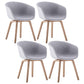 Scandinavian Home Arm Chair Indoor Wingback Plastic Dining Room Chair Set Light Gray Fabric Set of 4 Clearhalo ' kitchen&dining_furn' 'Dining Chairs' 'Dining Tables & Seating' 'dining_chair' 'Furniture' 'furniture_dining_chair' 'Kitchen & Dining Furniture' 'kitchen' 3574346