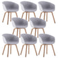 Scandinavian Home Arm Chair Indoor Wingback Plastic Dining Room Chair Set Light Gray Fabric Set of 8 Clearhalo ' kitchen&dining_furn' 'Dining Chairs' 'Dining Tables & Seating' 'dining_chair' 'Furniture' 'furniture_dining_chair' 'Kitchen & Dining Furniture' 'kitchen' 3574347