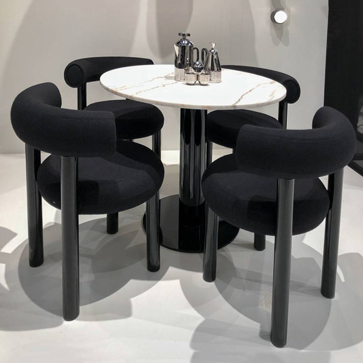 Minimalist Opening Back Dining Side Chair Metal Kitchen Dining Side Chair Clearhalo ' kitchen&dining_furn' 'Dining Chairs' 'Dining Tables & Seating' 'dining_chair' 'furn' 'furn_dining_chair' 'Furniture' 'furniture_dining_chair' 'Kitchen & Dining Furniture' 'kitchen' 3574351