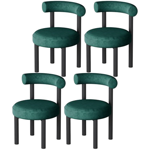 Minimalist Opening Back Dining Side Chair Metal Kitchen Dining Side Chair Blackish Green 4 Piece Set Clearhalo ' kitchen&dining_furn' 'Dining Chairs' 'Dining Tables & Seating' 'dining_chair' 'furn' 'furn_dining_chair' 'Furniture' 'furniture_dining_chair' 'Kitchen & Dining Furniture' 'kitchen' 3574358