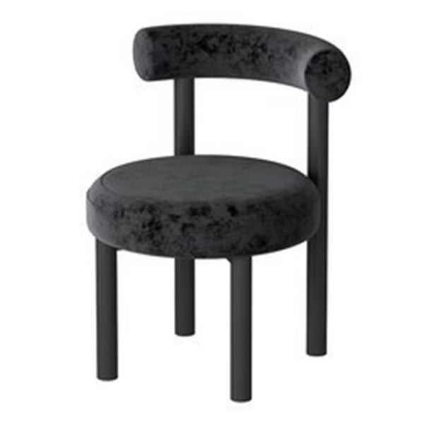 Minimalist Opening Back Dining Side Chair Metal Kitchen Dining Side Chair Black 1 Piece Clearhalo ' kitchen&dining_furn' 'Dining Chairs' 'Dining Tables & Seating' 'dining_chair' 'furn' 'furn_dining_chair' 'Furniture' 'furniture_dining_chair' 'Kitchen & Dining Furniture' 'kitchen' 3574360