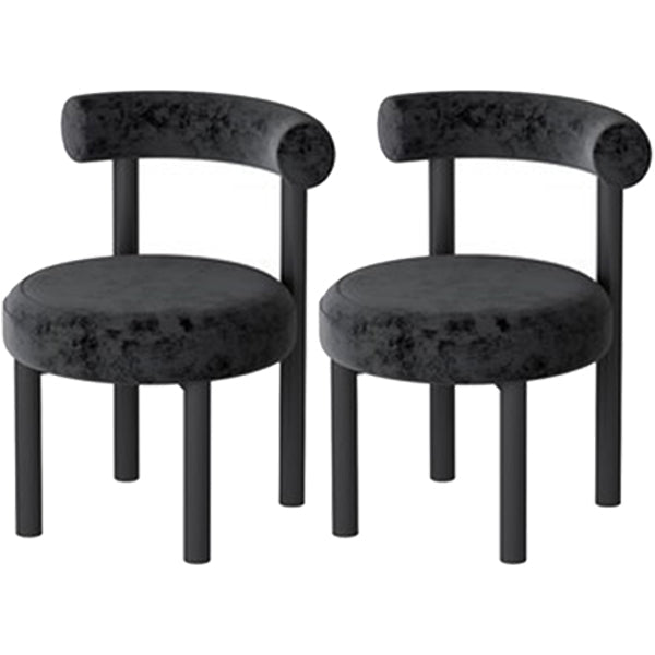 Minimalist Opening Back Dining Side Chair Metal Kitchen Dining Side Chair Black 2 Piece Set Clearhalo ' kitchen&dining_furn' 'Dining Chairs' 'Dining Tables & Seating' 'dining_chair' 'furn' 'furn_dining_chair' 'Furniture' 'furniture_dining_chair' 'Kitchen & Dining Furniture' 'kitchen' 3574361