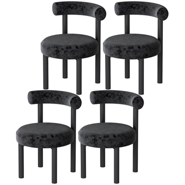Minimalist Opening Back Dining Side Chair Metal Kitchen Dining Side Chair Black 4 Piece Set Clearhalo ' kitchen&dining_furn' 'Dining Chairs' 'Dining Tables & Seating' 'dining_chair' 'furn' 'furn_dining_chair' 'Furniture' 'furniture_dining_chair' 'Kitchen & Dining Furniture' 'kitchen' 3574362