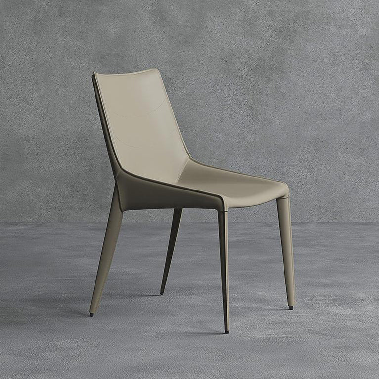 Faux Leather Contemporary Dining Room Chair Matte Finish Solid Back Dining Chair Clearhalo ' kitchen&dining_furn' 'Dining Chairs' 'Dining Tables & Seating' 'dining_chair' 'furn' 'furn_dining_chair' 'Furniture' 'furniture_dining_chair' 'Kitchen & Dining Furniture' 'kitchen' 3574366