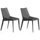 Faux Leather Contemporary Dining Room Chair Matte Finish Solid Back Dining Chair Dark Gray 2 Piece Set Clearhalo ' kitchen&dining_furn' 'Dining Chairs' 'Dining Tables & Seating' 'dining_chair' 'furn' 'furn_dining_chair' 'Furniture' 'furniture_dining_chair' 'Kitchen & Dining Furniture' 'kitchen' 3574369