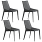 Faux Leather Contemporary Dining Room Chair Matte Finish Solid Back Dining Chair Dark Gray 4 Piece Set Clearhalo ' kitchen&dining_furn' 'Dining Chairs' 'Dining Tables & Seating' 'dining_chair' 'furn' 'furn_dining_chair' 'Furniture' 'furniture_dining_chair' 'Kitchen & Dining Furniture' 'kitchen' 3574370