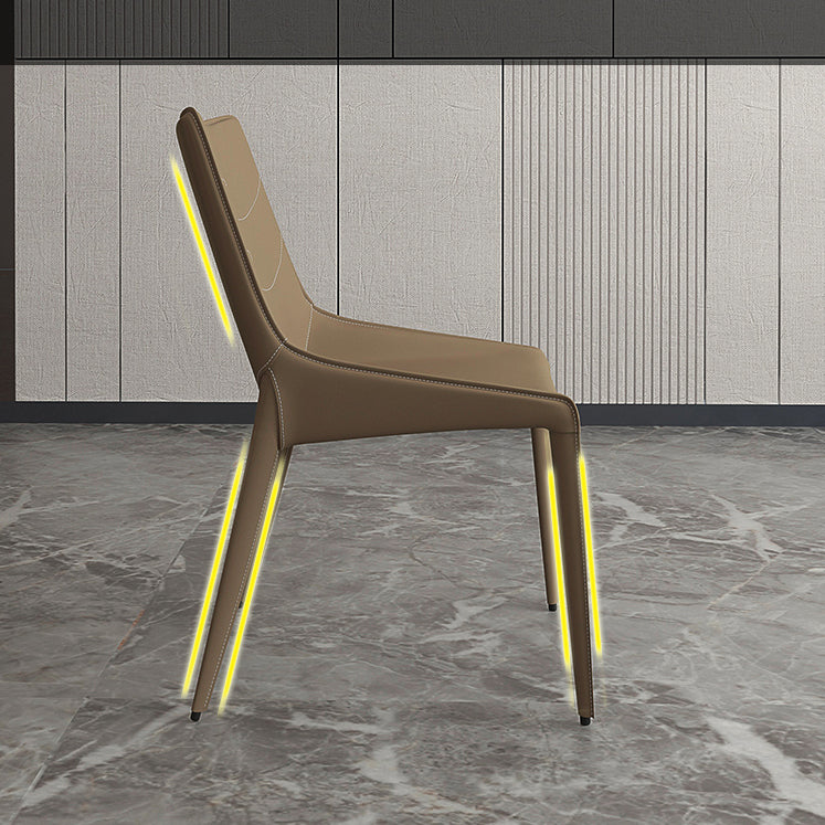 Faux Leather Contemporary Dining Room Chair Matte Finish Solid Back Dining Chair Clearhalo ' kitchen&dining_furn' 'Dining Chairs' 'Dining Tables & Seating' 'dining_chair' 'furn' 'furn_dining_chair' 'Furniture' 'furniture_dining_chair' 'Kitchen & Dining Furniture' 'kitchen' 3574383