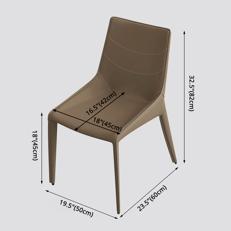 Faux Leather Contemporary Dining Room Chair Matte Finish Solid Back Dining Chair Clearhalo ' kitchen&dining_furn' 'Dining Chairs' 'Dining Tables & Seating' 'dining_chair' 'furn' 'furn_dining_chair' 'Furniture' 'furniture_dining_chair' 'Kitchen & Dining Furniture' 'kitchen' 3574385