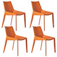 Faux Leather Contemporary Dining Room Chair Matte Finish Solid Back Dining Chair Orange 4 Piece Set Clearhalo ' kitchen&dining_furn' 'Dining Chairs' 'Dining Tables & Seating' 'dining_chair' 'furn' 'furn_dining_chair' 'Furniture' 'furniture_dining_chair' 'Kitchen & Dining Furniture' 'kitchen' 3574388