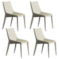 Faux Leather Contemporary Dining Room Chair Matte Finish Solid Back Dining Chair Off-White 4 Piece Set Clearhalo ' kitchen&dining_furn' 'Dining Chairs' 'Dining Tables & Seating' 'dining_chair' 'furn' 'furn_dining_chair' 'Furniture' 'furniture_dining_chair' 'Kitchen & Dining Furniture' 'kitchen' 3574391