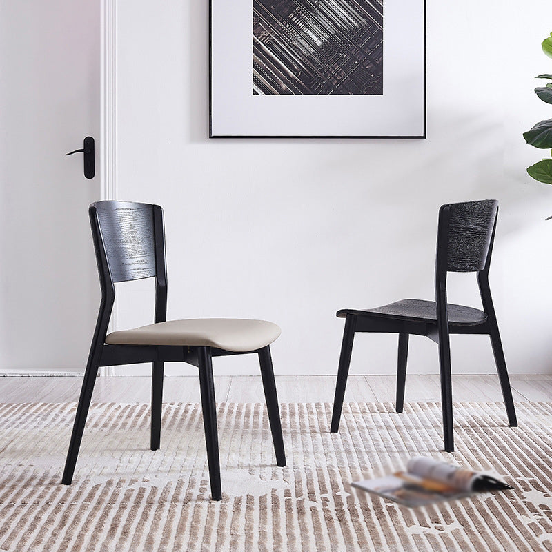 Modern Style Solid Wood Side Chair Matte Finish Open Back Dining Chair Clearhalo ' kitchen&dining_furn' 'Dining Chairs' 'Dining Tables & Seating' 'dining_chair' 'furn' 'furn_dining_chair' 'Furniture' 'furniture_dining_chair' 'Kitchen & Dining Furniture' 'kitchen' 3574392