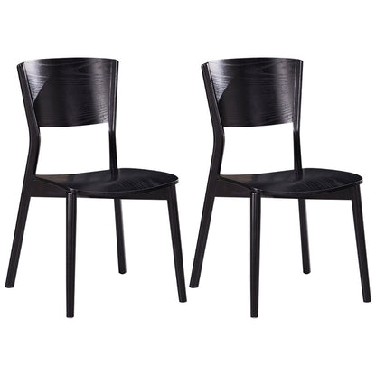 Modern Style Solid Wood Side Chair Matte Finish Open Back Dining Chair Black 2 Piece Set Clearhalo ' kitchen&dining_furn' 'Dining Chairs' 'Dining Tables & Seating' 'dining_chair' 'furn' 'furn_dining_chair' 'Furniture' 'furniture_dining_chair' 'Kitchen & Dining Furniture' 'kitchen' 3574393