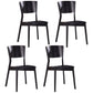 Modern Style Solid Wood Side Chair Matte Finish Open Back Dining Chair Black 4 Piece Set Clearhalo ' kitchen&dining_furn' 'Dining Chairs' 'Dining Tables & Seating' 'dining_chair' 'furn' 'furn_dining_chair' 'Furniture' 'furniture_dining_chair' 'Kitchen & Dining Furniture' 'kitchen' 3574395