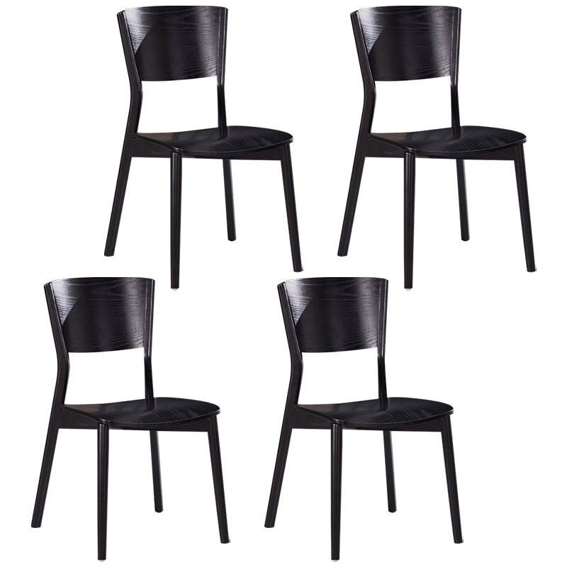 Modern Style Solid Wood Side Chair Matte Finish Open Back Dining Chair Black 4 Piece Set Clearhalo ' kitchen&dining_furn' 'Dining Chairs' 'Dining Tables & Seating' 'dining_chair' 'furn' 'furn_dining_chair' 'Furniture' 'furniture_dining_chair' 'Kitchen & Dining Furniture' 'kitchen' 3574395