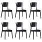 Modern Style Solid Wood Side Chair Matte Finish Open Back Dining Chair Black 6 Piece Set Clearhalo ' kitchen&dining_furn' 'Dining Chairs' 'Dining Tables & Seating' 'dining_chair' 'furn' 'furn_dining_chair' 'Furniture' 'furniture_dining_chair' 'Kitchen & Dining Furniture' 'kitchen' 3574397