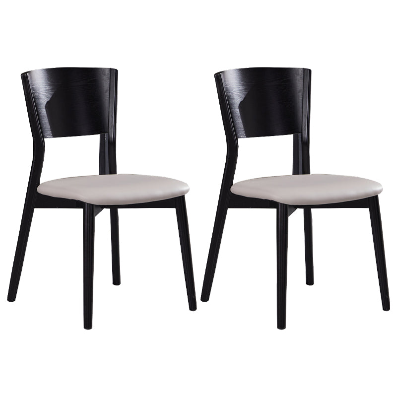 Modern Style Solid Wood Side Chair Matte Finish Open Back Dining Chair White 2 Piece Set Clearhalo ' kitchen&dining_furn' 'Dining Chairs' 'Dining Tables & Seating' 'dining_chair' 'furn' 'furn_dining_chair' 'Furniture' 'furniture_dining_chair' 'Kitchen & Dining Furniture' 'kitchen' 3574398