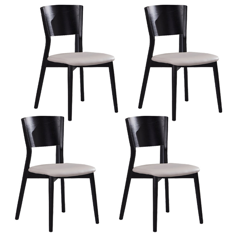 Modern Style Solid Wood Side Chair Matte Finish Open Back Dining Chair White 4 Piece Set Clearhalo ' kitchen&dining_furn' 'Dining Chairs' 'Dining Tables & Seating' 'dining_chair' 'furn' 'furn_dining_chair' 'Furniture' 'furniture_dining_chair' 'Kitchen & Dining Furniture' 'kitchen' 3574400